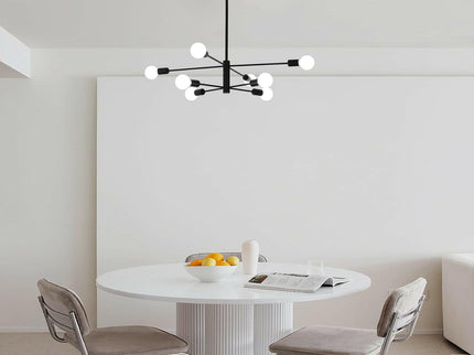 Modern Sputnik Chandelier 8 Light Black Stylish Ceiling Light Fixture.