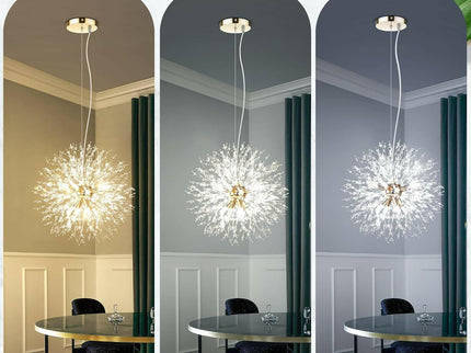 Modern Crystal Chandelier Firework 8 Lights Elegant Pendant Light.