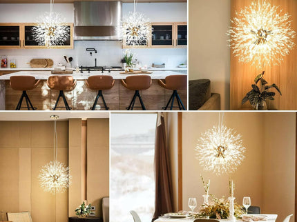 Modern Crystal Chandelier Firework 8 Lights Elegant Pendant Light.