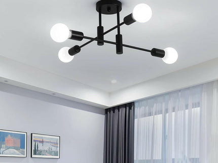 Mid Century Chandelier Modern 4-Light Sputnik Ceiling Light Fixture.
