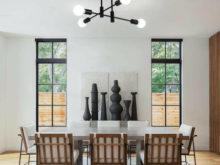 Mid Century Chandelier Modern 4-Light Sputnik Ceiling Light Fixture.