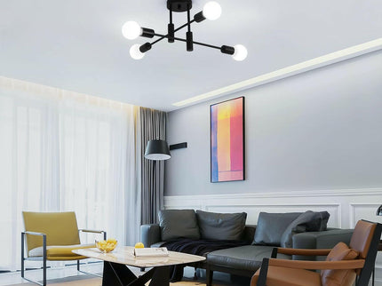 Mid Century Chandelier Modern 4-Light Sputnik Ceiling Light Fixture.