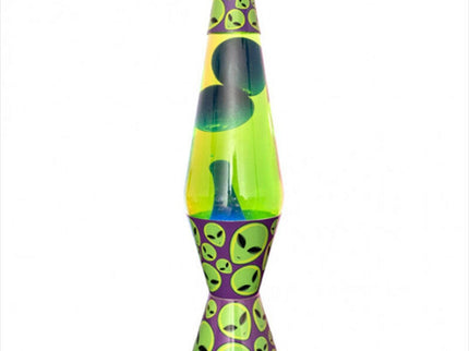 Alien Diamond Motion Lamp with Green Liquid Lava and Alien Design.