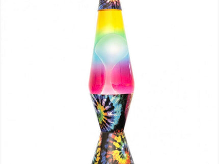 Tie Dye Diamond Motion Lamp with Rainbow Gradient Lava Glass.