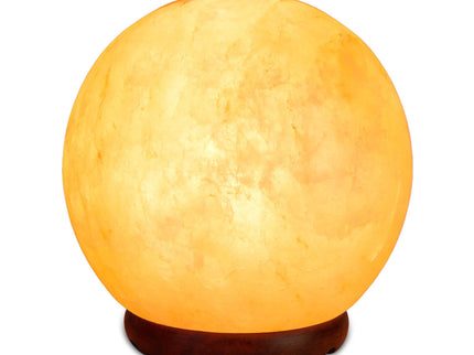 12V 12W 5 Inch Ball Himalayan Pink Salt Lamp Carved Rock Crystal Light Bulb On Off.
