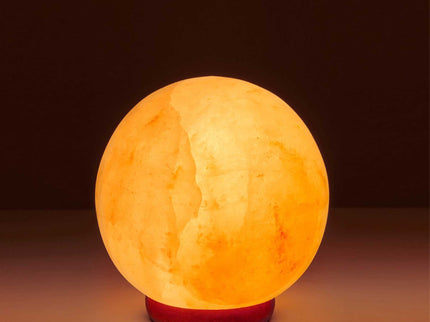 12V 12W 5 Inch Ball Himalayan Pink Salt Lamp Carved Rock Crystal Light Bulb On Off.