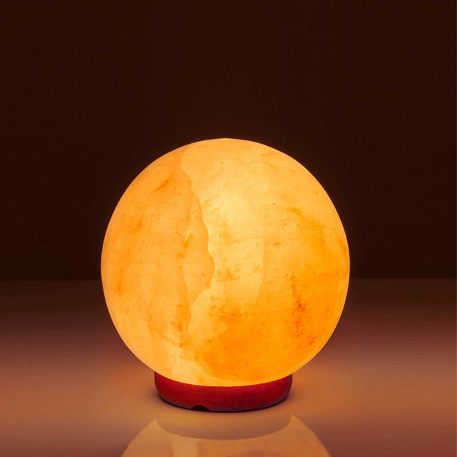 12V 12W 6.5 Inch Himalayan Pink Salt Lamp Carved Rock Crystal Light Bulb On Off.