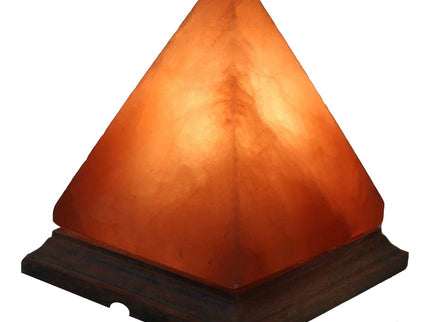 12V 12W Pyramid Himalayan Pink Salt Lamp Carved Rock Crystal Light Bulb On/Off.