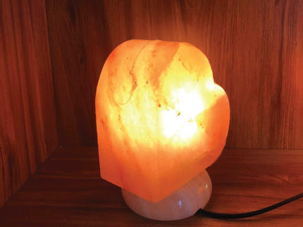 12V 12W Heart Himalayan Pink Salt Lamp Carved Rock Crystal Light Bulb On Off Switch.