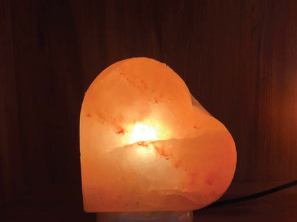 12V 12W Heart Himalayan Pink Salt Lamp Carved Rock Crystal Light Bulb On Off Switch.