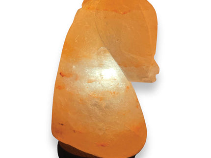 12V 12W Horse Himalayan Pink Salt Lamp Carved Knight Rock Crystal Light Bulb On/Off.
