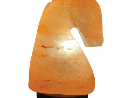 12V 12W Horse Himalayan Pink Salt Lamp Carved Knight Rock Crystal Light Bulb On/Off.