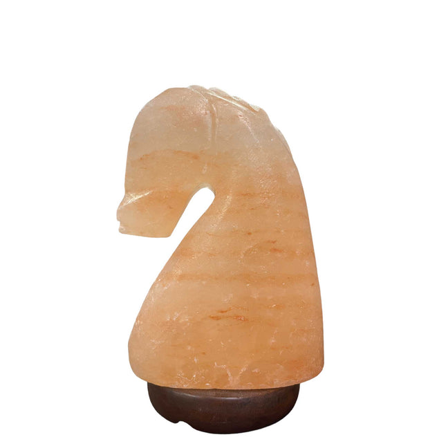 12V 12W Horse Himalayan Pink Salt Lamp Carved Knight Rock Crystal Light Bulb On/Off.