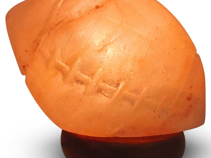12V 12W Rugby Himalayan Pink Salt Lamp Carved Footy Rock Crystal Light Bulb On Off.
