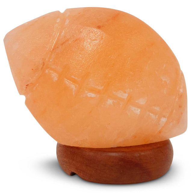 12V 12W Rugby Himalayan Pink Salt Lamp Carved Footy Rock Crystal Light Bulb On Off.