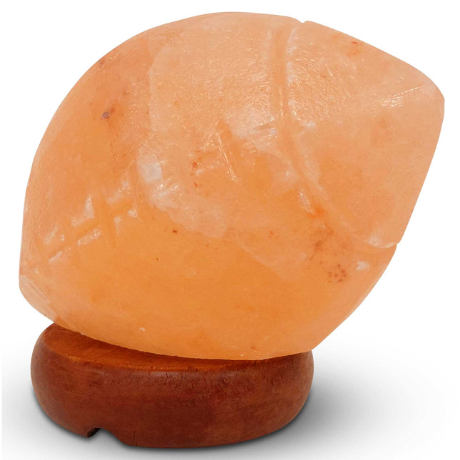 12V 12W Rugby Himalayan Pink Salt Lamp Carved Footy Rock Crystal Light Bulb On Off.