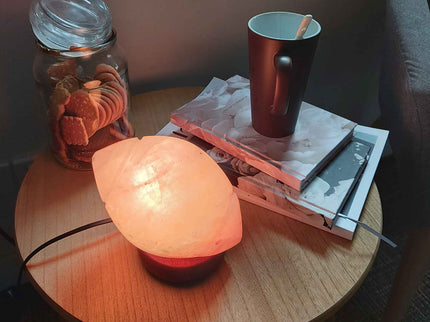12V 12W Rugby Himalayan Pink Salt Lamp Carved Footy Rock Crystal Light Bulb On Off.