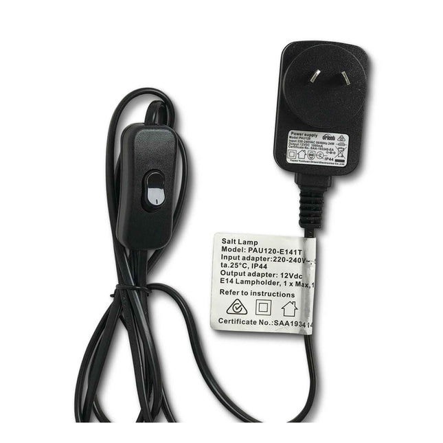 12V 12W Fire Bowl Himalayan Pink Salt Lamp with Carved Rock Crystal Light Bulb.