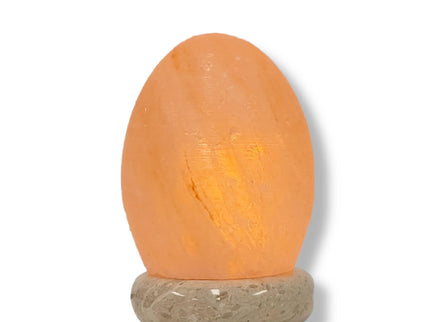 USB Himalayan Salt Lamp Egg Cone Carved Shape Pink Crystal Rock LED Light for Home Office.