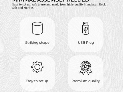 USB Himalayan Salt Lamp Cylinder Carved Shape Pink Crystal Rock LED Light for Home Office.