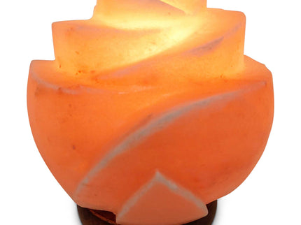 12V 12W Rose Himalayan Pink Salt Lamp Carved Flower Rock Crystal Light Bulb On Off.