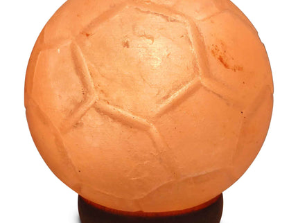 12V 12W Soccer Himalayan Pink Salt Lamp Carved Ball Rock Crystal Light Bulb On Off.