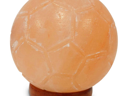 12V 12W Soccer Himalayan Pink Salt Lamp Carved Ball Rock Crystal Light Bulb On Off.