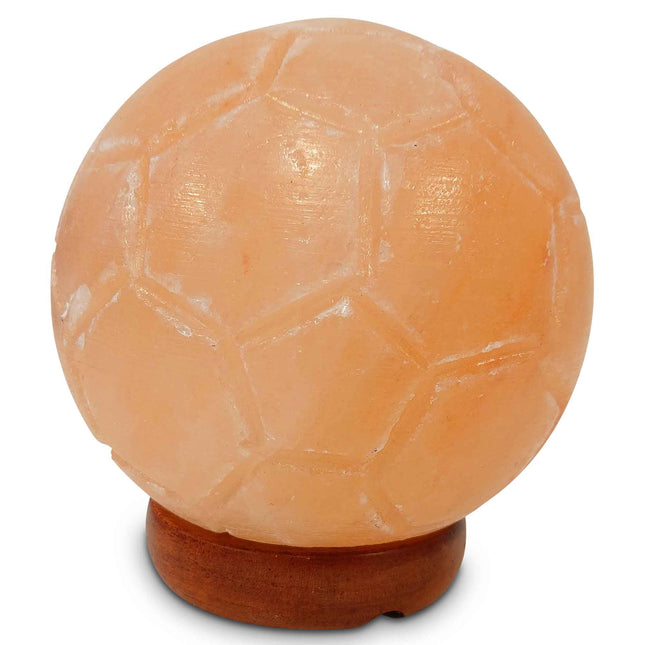 12V 12W Soccer Himalayan Pink Salt Lamp Carved Ball Rock Crystal Light Bulb On Off.
