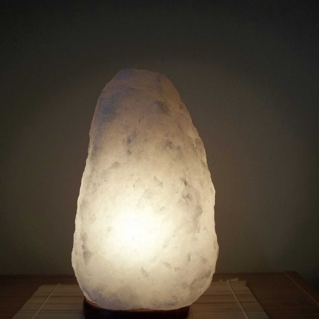 12V 12W 2-3Kg Himalayan White Salt Lamp Crystal Rock Natural Shape Unique Lamps.