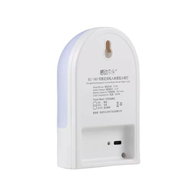 Rechargeable Motion Activated LED Light Round Portable Night Sensor Lamp for Home.