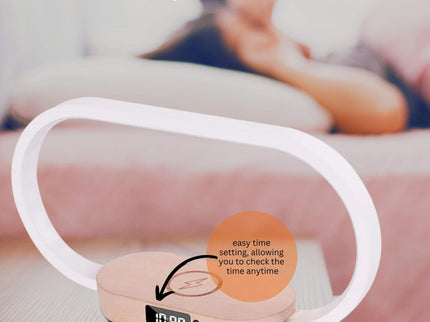 Wireless Phone Charger Table Lamp USB Port Charging Bedside Light With Clock.