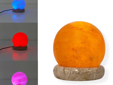 USB Colour Changing Salt Himalayan Lamp Ball Sphere Pink Rock LED Light.