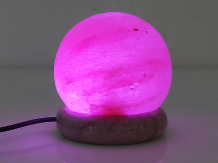 USB Colour Changing Salt Himalayan Lamp Ball Sphere Pink Rock LED Light.