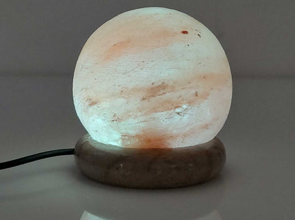 USB Colour Changing Salt Himalayan Lamp Ball Sphere Pink Rock LED Light.