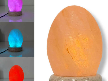 USB Colour Changing Egg Shape Himalayan Pink Salt Lamp Color Change LED Light for Soothing Decor.