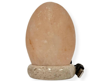 USB Colour Changing Egg Shape Himalayan Pink Salt Lamp Color Change LED Light for Soothing Decor.