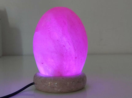 USB Colour Changing Egg Shape Himalayan Pink Salt Lamp Color Change LED Light for Soothing Decor.