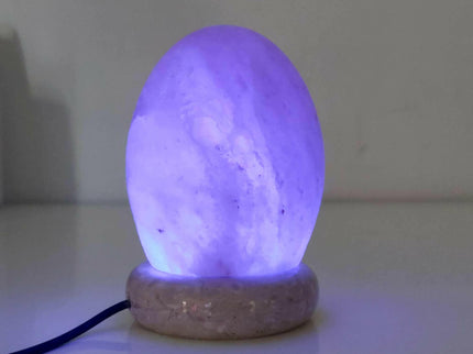 USB Colour Changing Egg Shape Himalayan Pink Salt Lamp Color Change LED Light for Soothing Decor.