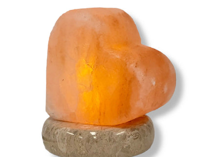 USB Colour Changing Salt Himalayan Lamp - Heart Love Shape Pink Rock LED Light