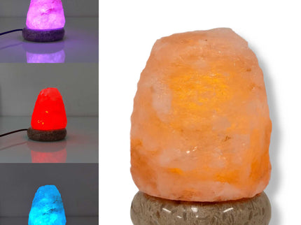 USB Colour Changing Salt Himalayan Lamp - Natural Shape Pink Rock LED Light