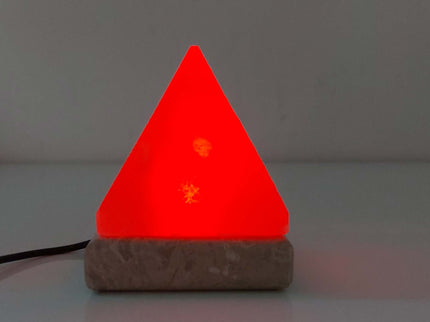USB Colour Changing Salt Himalayan Lamp Pyramid Shape Pink Rock LED Light.