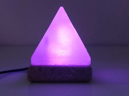 USB Colour Changing Salt Himalayan Lamp Pyramid Shape Pink Rock LED Light.