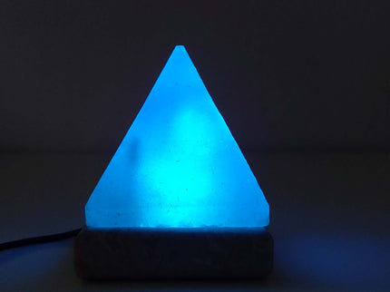 USB Colour Changing Salt Himalayan Lamp Pyramid Shape Pink Rock LED Light.