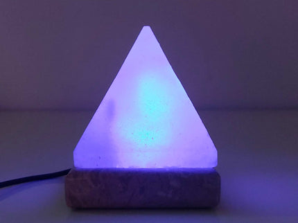 USB Colour Changing Salt Himalayan Lamp Pyramid Shape Pink Rock LED Light.