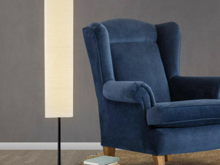 Sarantino Metal Floor Lamp with White Paper Wrinkle Shade Light Stand for Modern Home Decor.