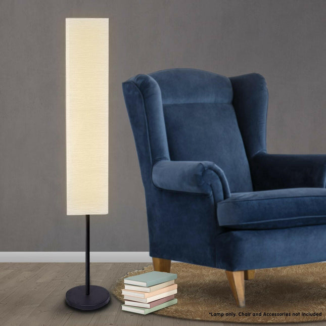 Sarantino Metal Floor Lamp with White Paper Wrinkle Shade Light Stand for Modern Home Decor.