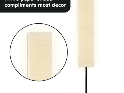 Sarantino Metal Floor Lamp with White Paper Wrinkle Shade Light Stand for Modern Home Decor.