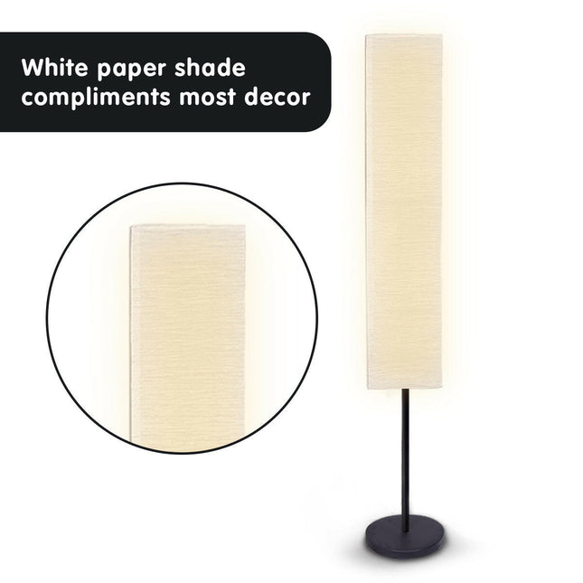 Sarantino Metal Floor Lamp with White Paper Wrinkle Shade Light Stand for Modern Home Decor.