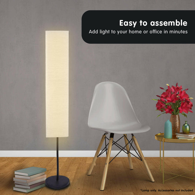 Sarantino Metal Floor Lamp with White Paper Wrinkle Shade Light Stand for Modern Home Decor.