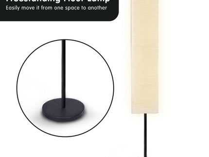 Sarantino Metal Floor Lamp with White Paper Wrinkle Shade Light Stand for Modern Home Decor.